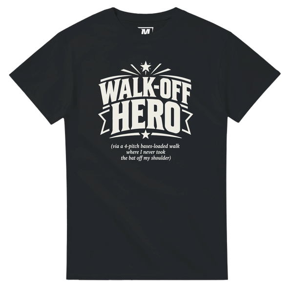 Walk-Off Hero baseball t-shirt by Moonshot Tees