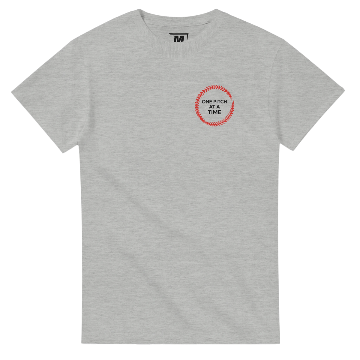 One Pitch at a Time baseball t-shirt by Moonshot Tees, view 3