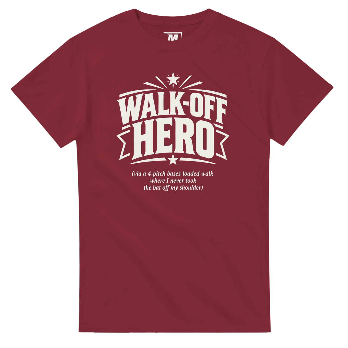 Walk-Off Hero baseball t-shirt by Moonshot Tees, view 2