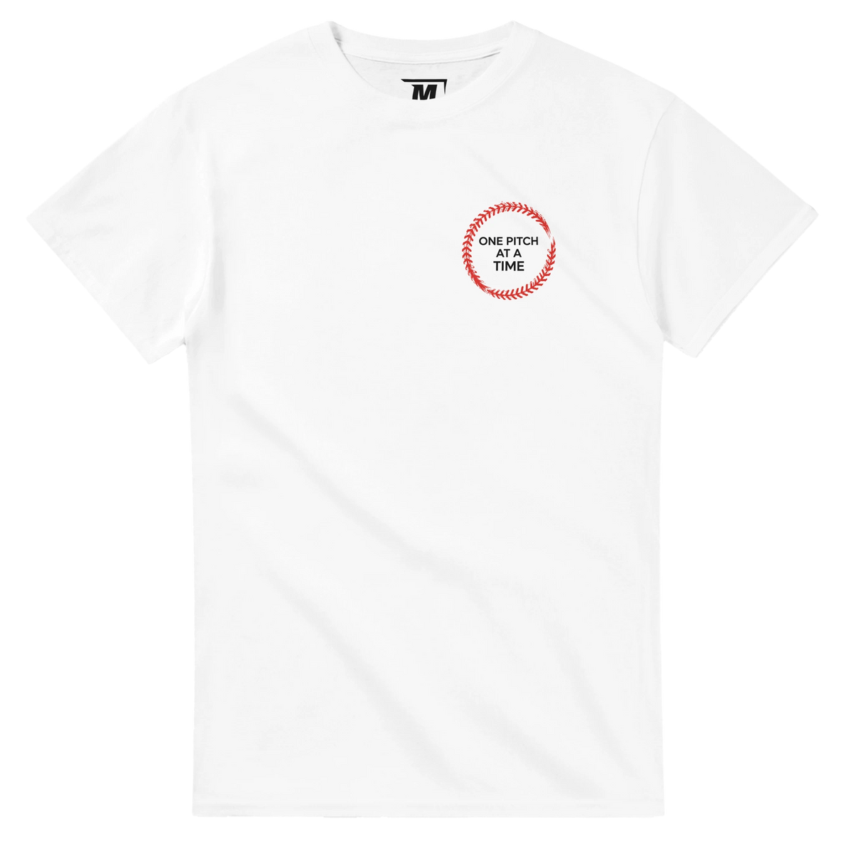 One Pitch at a Time baseball t-shirt by Moonshot Tees