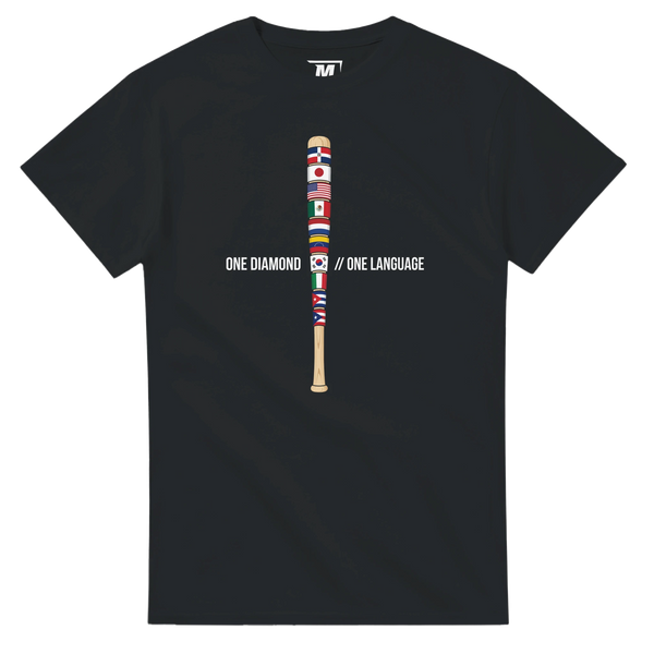 One Diamond / One Language baseball t-shirt by Moonshot Tees