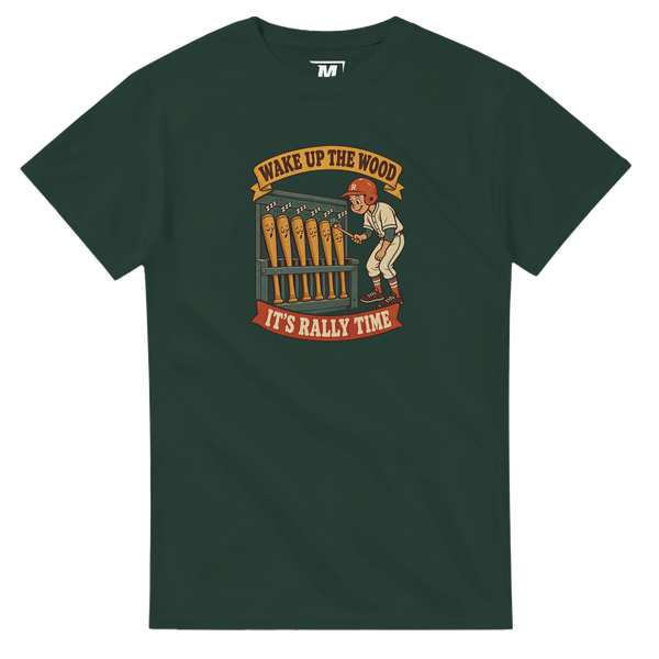 Wake up Wood baseball t-shirt by Moonshot Tees