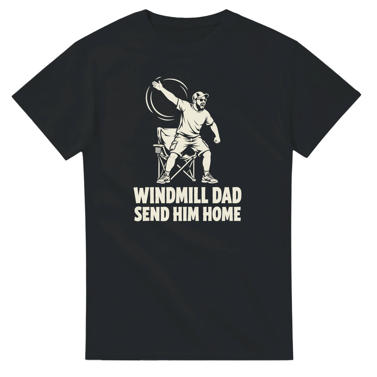 Windmill Dad baseball t-shirt by Moonshot Tees, view 3