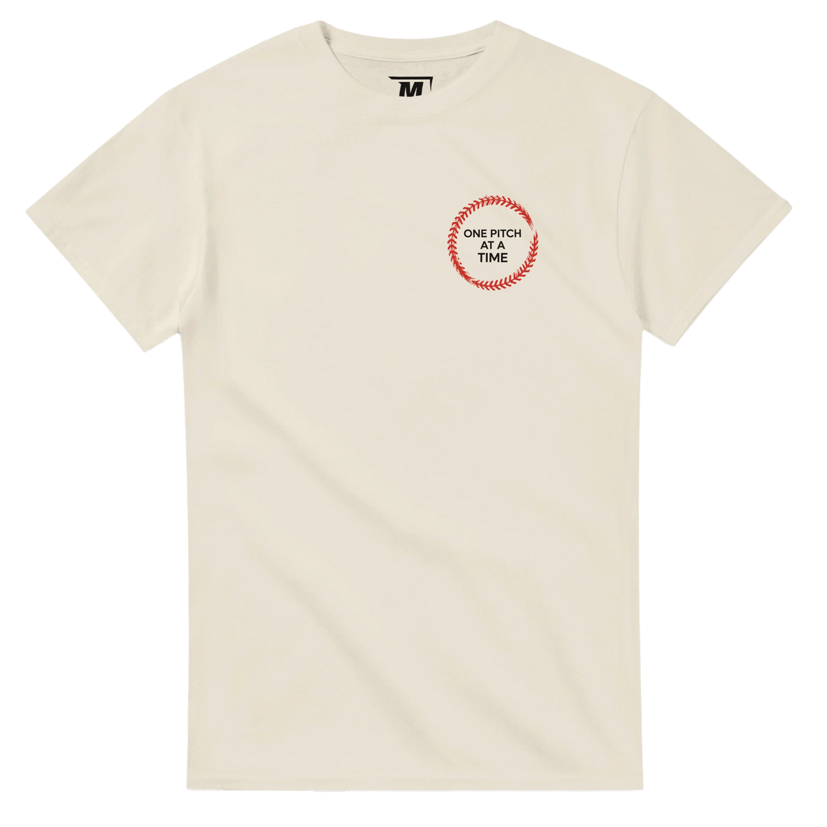 One Pitch at a Time baseball t-shirt by Moonshot Tees, view 2