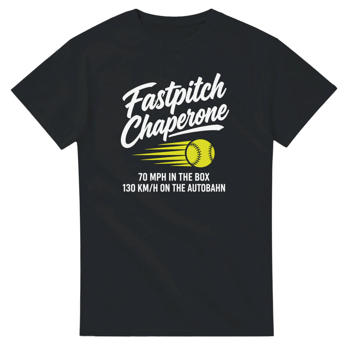 Fastpitch Chaperone softball t-shirt by Moonshot Tees, view 4