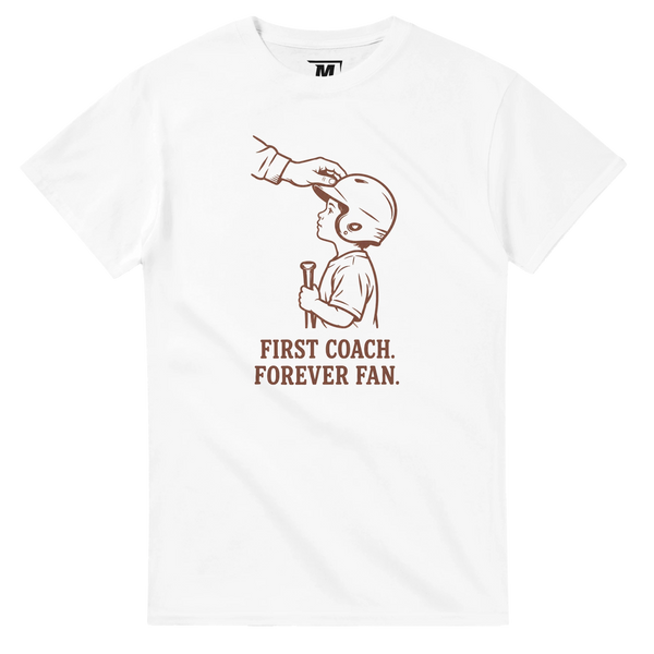 First Coach. Forever Fan baseball t-shirt by Moonshot Tees