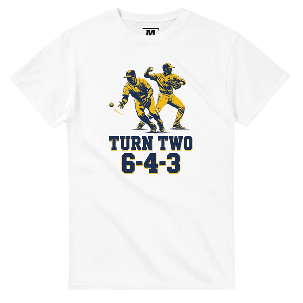 Turn Two baseball t-shirt by Moonshot Tees