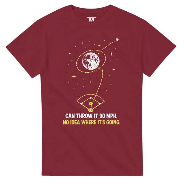 No idea where it's going baseball t-shirt by Moonshot Tees