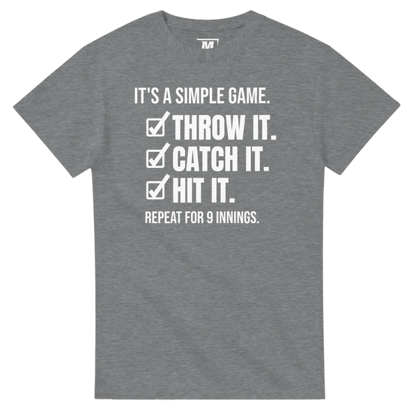 It's a Simple Game baseball t-shirt by Moonshot Tees