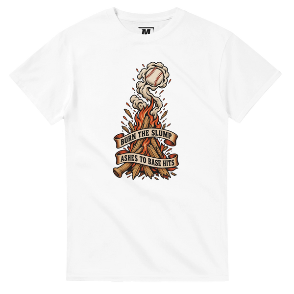 Burn the Slump baseball t-shirt by Moonshot Tees